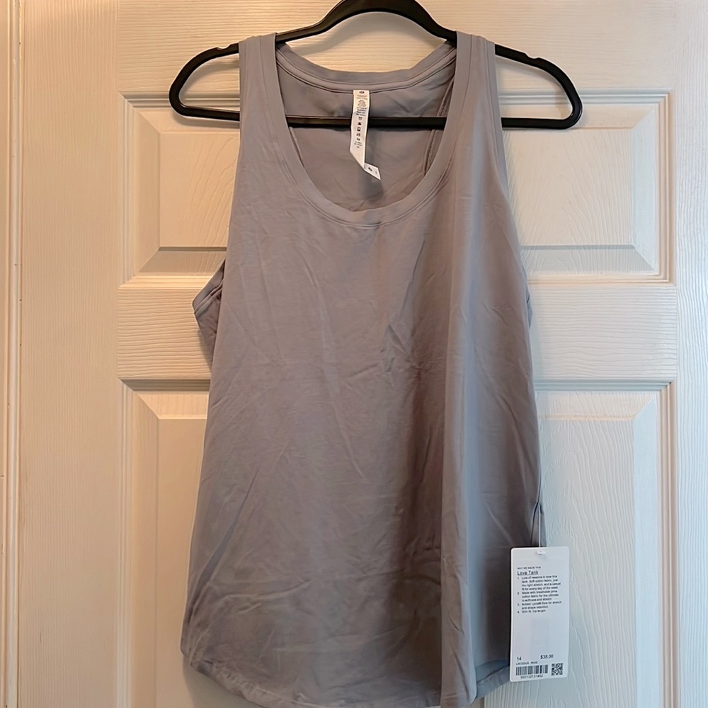 NWT Lululemon Love Tank Rhino Grey sz14